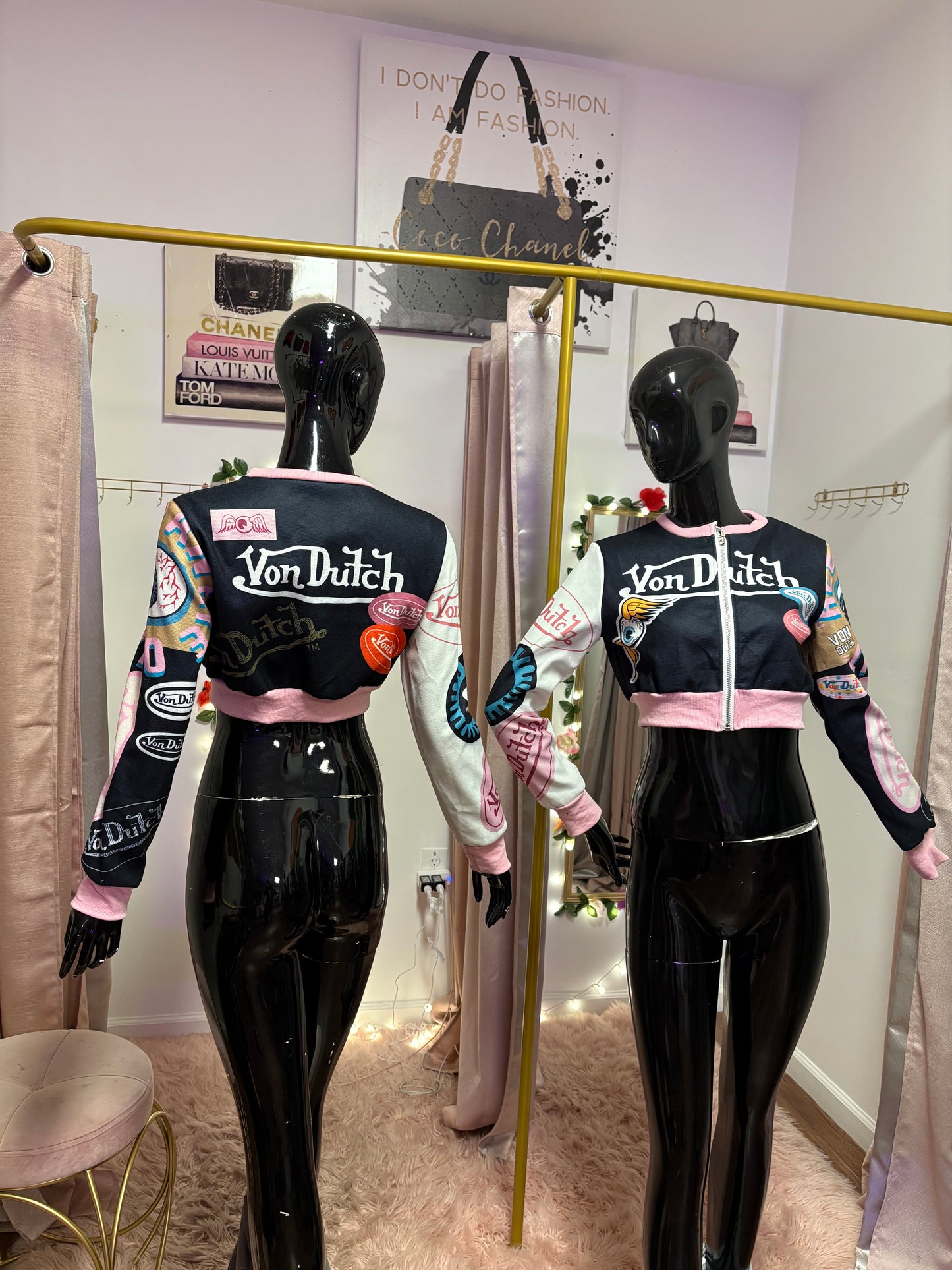 VON DUTCH CROPPED BOMBER COATS