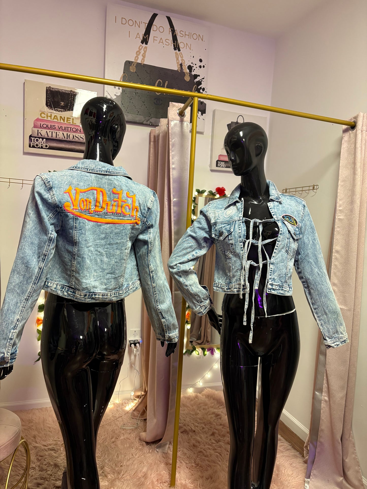 light-wash cropped denim jacket