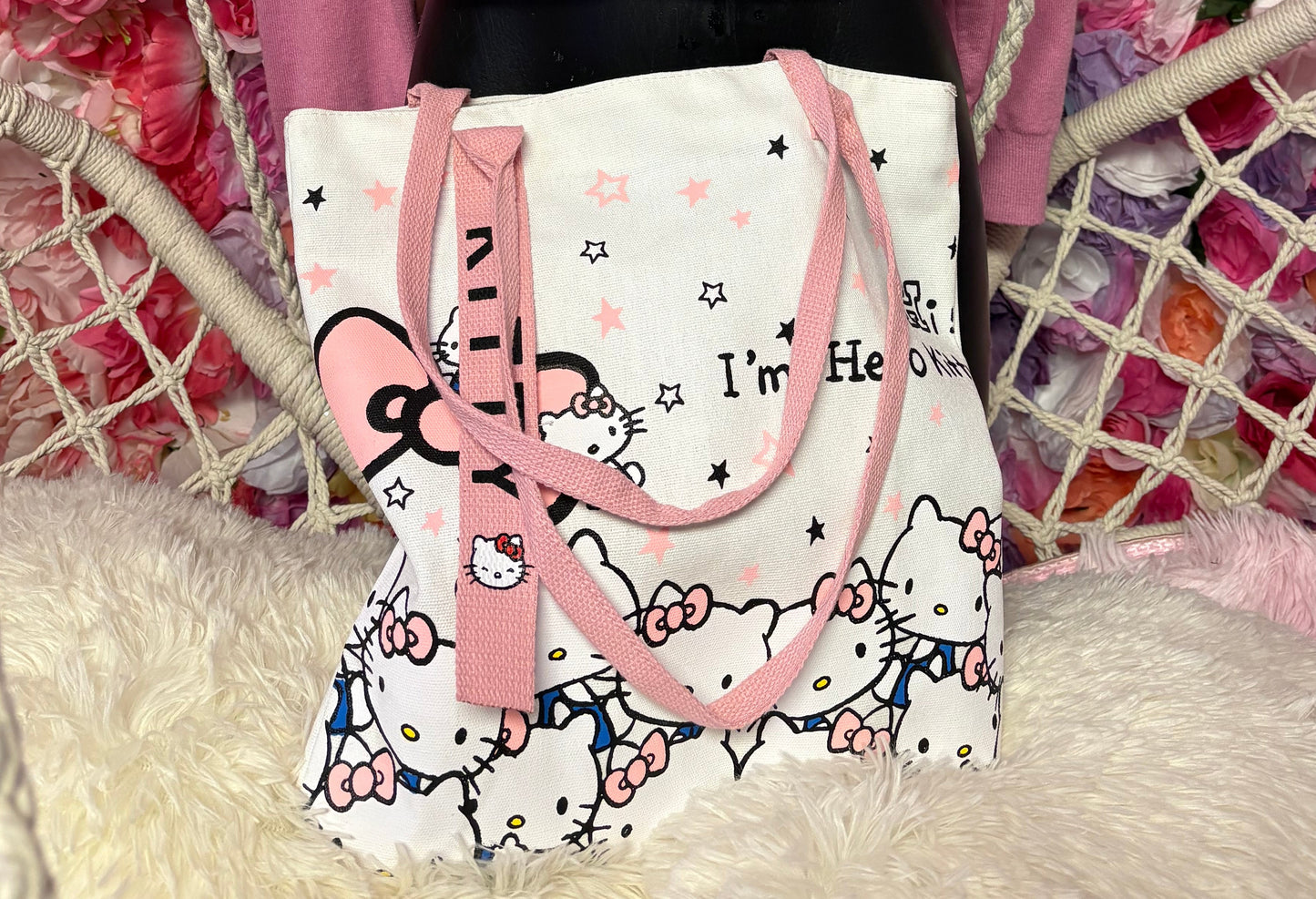 Hello kitty star printed tote