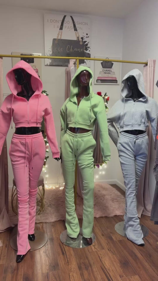 Stacked sweatsuits